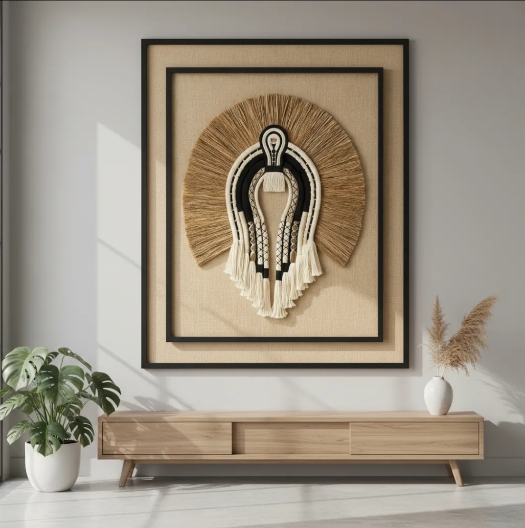 Quadro Decorativo Artesanato Indígena 